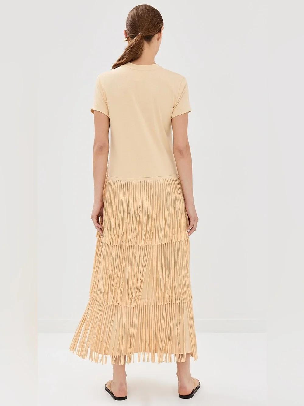 Farm Rio Summer In The Tropics Fringe Maxi Dress Banana Blossom Resort Size M - Picture 6 of 9